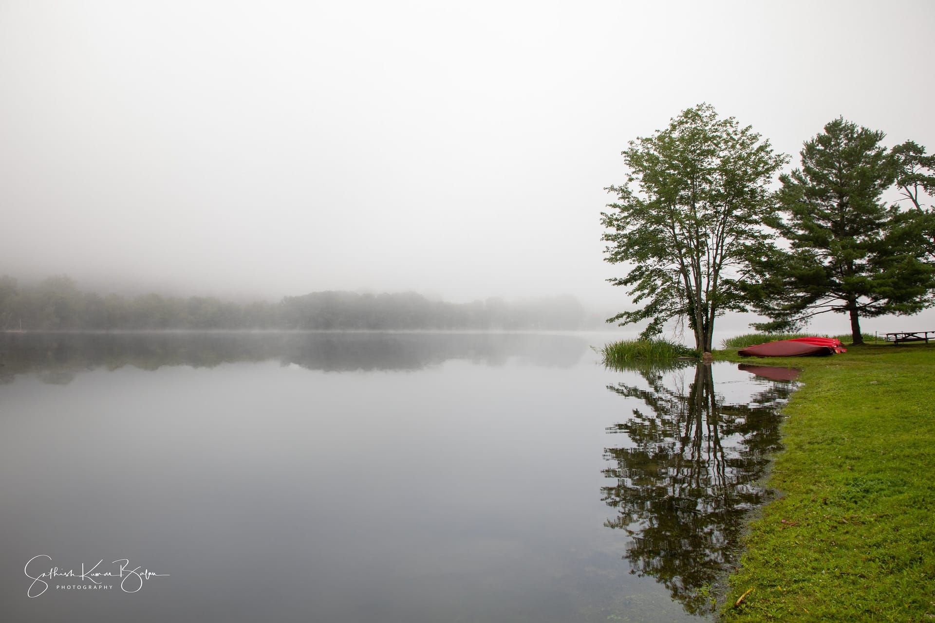 Morning mist, Lake Waramaug